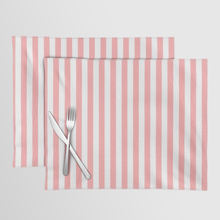 Sand Pink and White Tan Lines Summer Gazebo Stripes Placemat Gallery Image 1