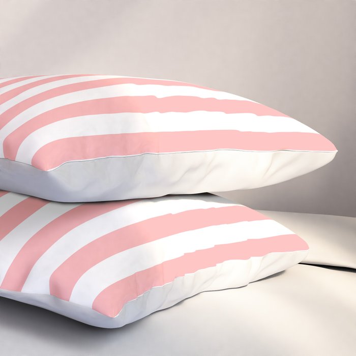 Sand Pink and White Tan Lines Summer Gazebo Stripes Pillow Sham Gallery Image 3