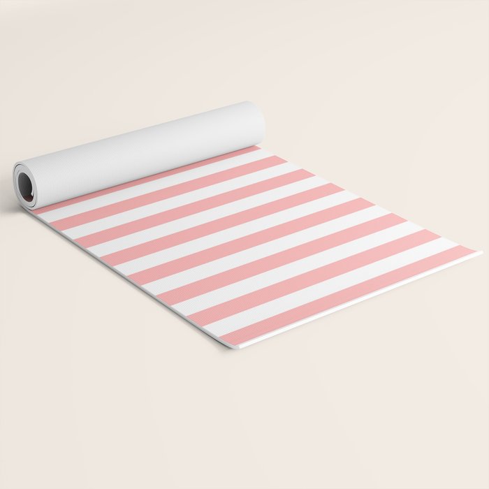 Sand Pink and White Tan Lines Summer Gazebo Stripes Yoga Mat Gallery Image 2