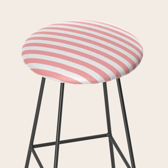 Sand Pink and White Tan Lines Summer Gazebo Stripes Stool Gallery Image 2