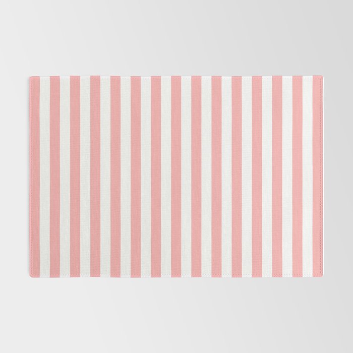 Sand Pink and White Tan Lines Summer Gazebo Stripes Rug Gallery Image 2