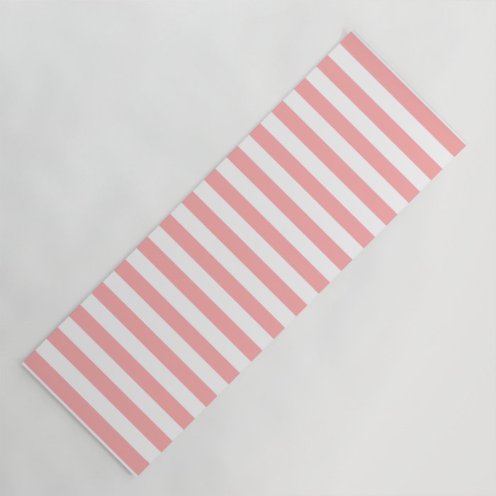 Sand Pink and White Tan Lines Summer Gazebo Stripes Yoga Mat Gallery Image 1