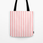 Sand Pink and White Tan Lines Summer Gazebo Stripes Tote Bag Gallery Image 1