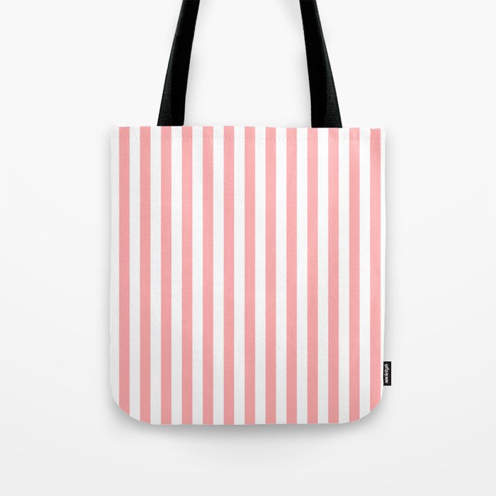 Sand Pink and White Tan Lines Summer Gazebo Stripes Tote Bag Gallery Image 1