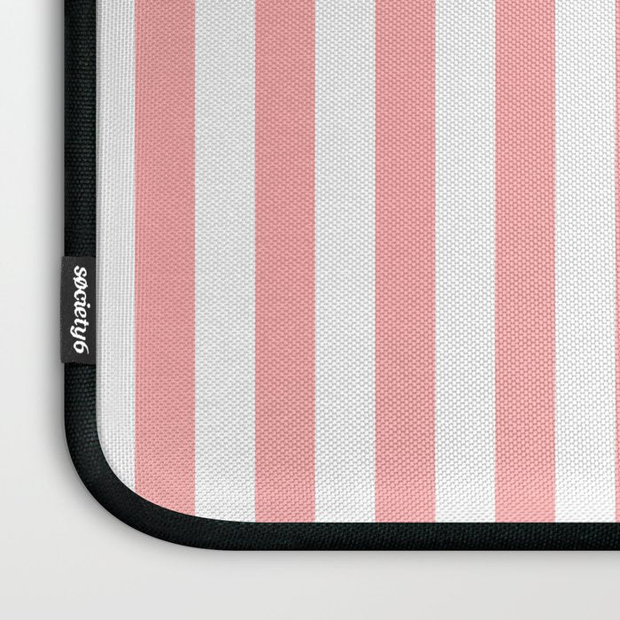 Sand Pink and White Tan Lines Summer Gazebo Stripes Laptop Sleeve Gallery Image 3