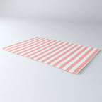 Sand Pink and White Tan Lines Summer Gazebo Stripes Rug Gallery Image 3