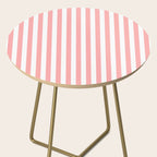 Sand Pink and White Tan Lines Summer Gazebo Stripes Side Table Gallery Image 2