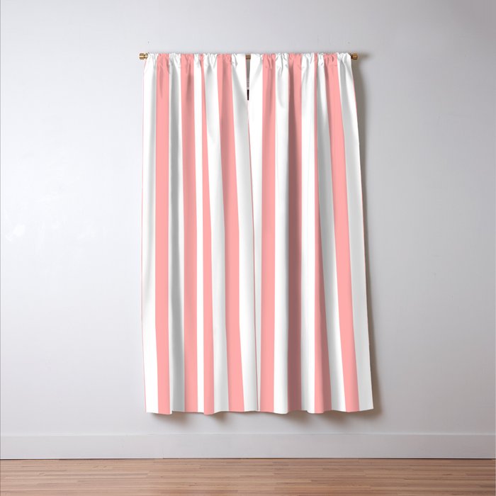 Sand Pink and White Tan Lines Summer Gazebo Stripes Window Curtain Gallery Image 3