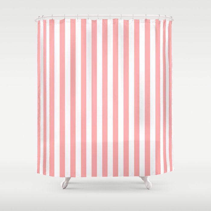 Sand Pink and White Tan Lines Summer Gazebo Stripes Shower Curtain Gallery Image 1