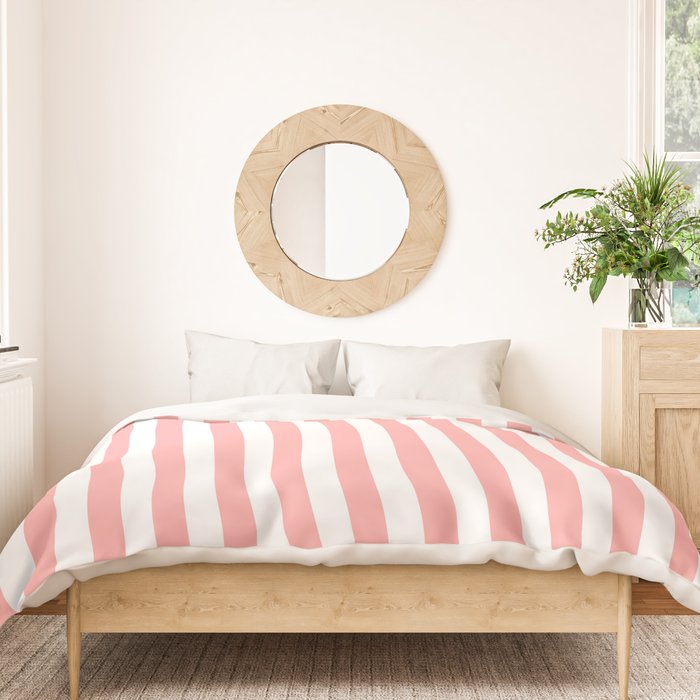 Sand Pink and White Tan Lines Summer Gazebo Stripes Duvet Cover Gallery Image 3