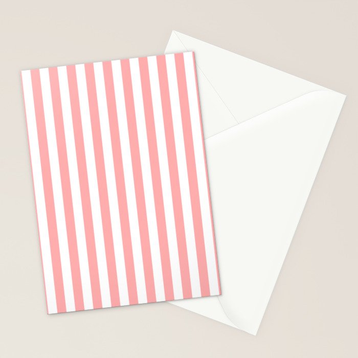 Sand Pink and White Tan Lines Summer Gazebo Stripes Stationery Card Gallery Image 2