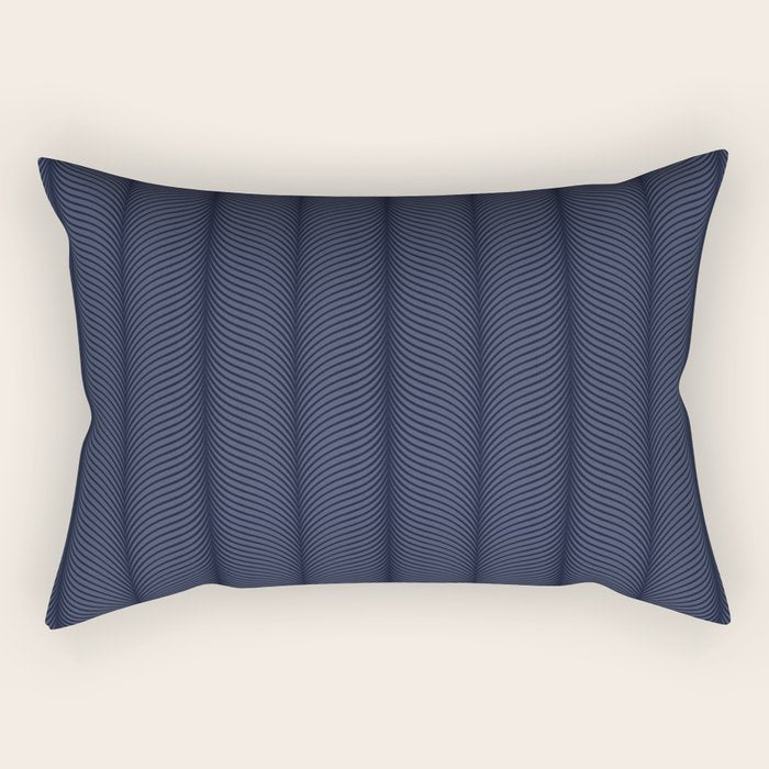 Elysian XII Navy Blue Rectangular Pillow Gallery Image 2