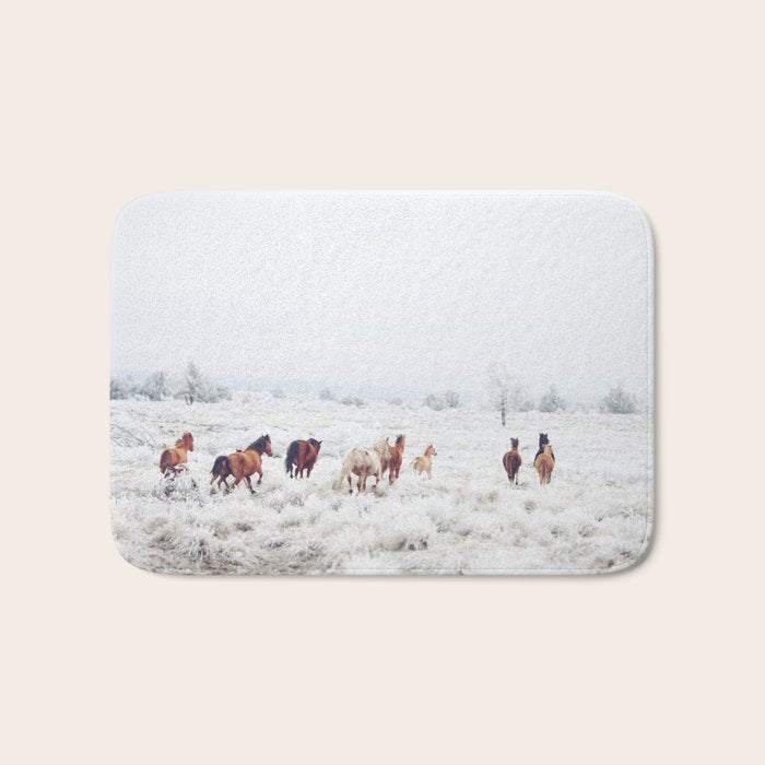 Winter Horses Bath Mat Gallery Image 1