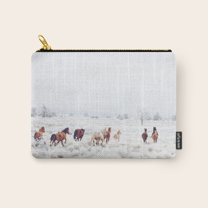 Winter Horses Carry All Pouch Gallery Image 1