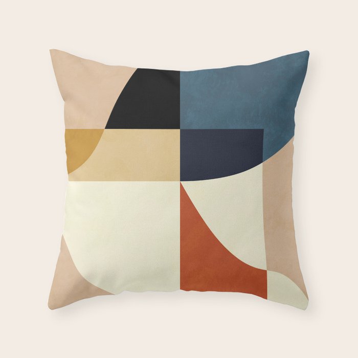 mid century abstract shapes fall winter 14 Throw Pillow Gallery Image 1