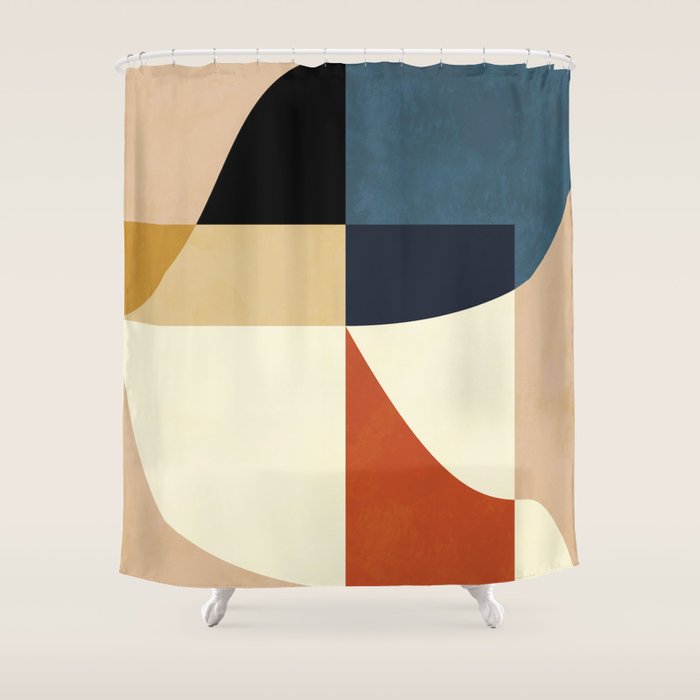 mid century abstract shapes fall winter 14 Shower Curtain Gallery Image 1