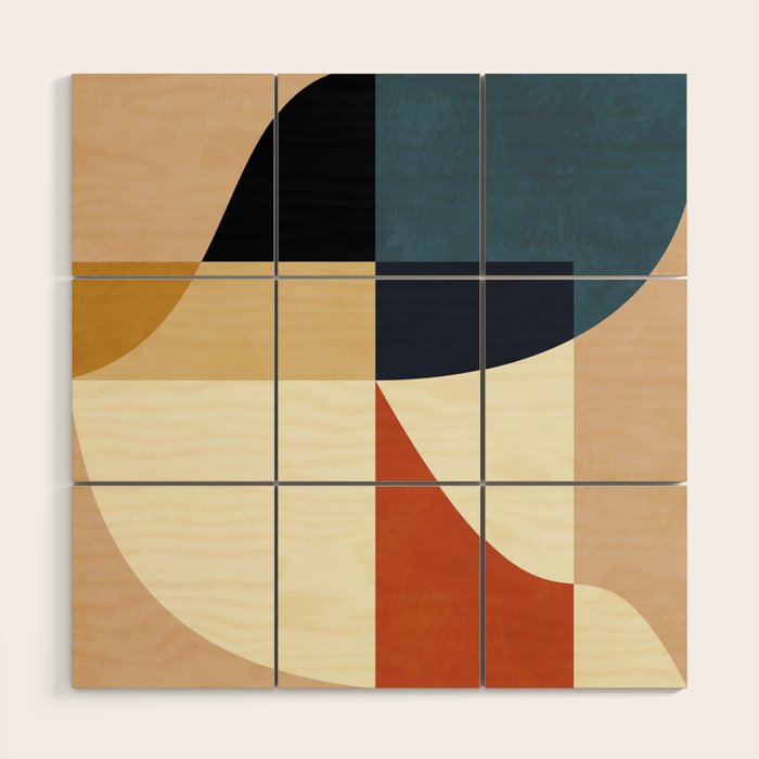 mid century abstract shapes fall winter 14 Wood Wall Art Gallery Image 1