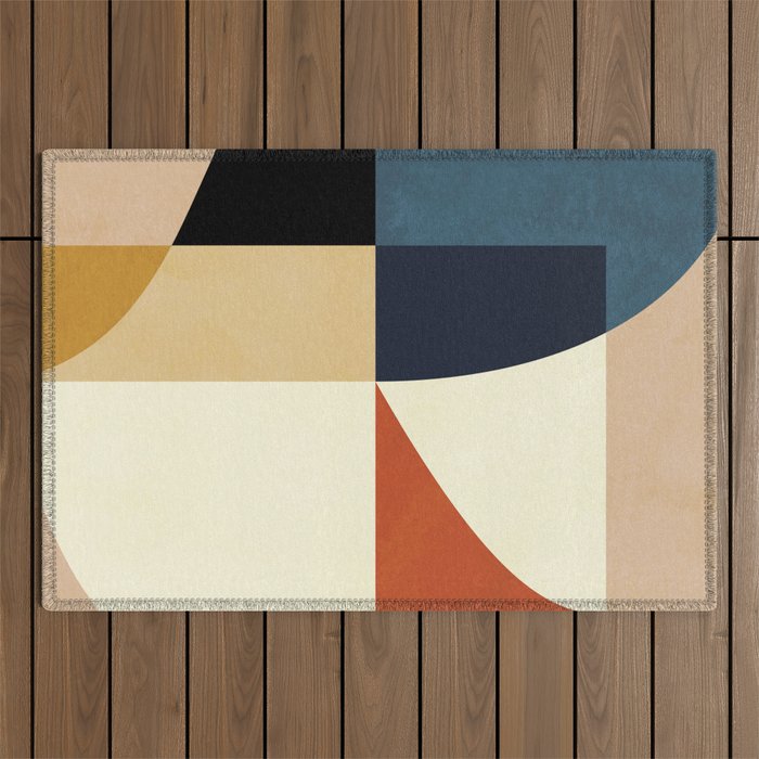 mid century abstract shapes fall winter 14 Outdoor Rug Gallery Image 1