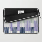 Block print geometrics stripes lilac blue Laptop Sleeve Gallery Image 2