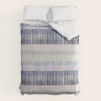 Block print geometrics stripes lilac blue Comforter Gallery Image 6