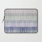 Block print geometrics stripes lilac blue Laptop Sleeve Gallery Image 1