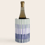 Block print geometrics stripes lilac blue Wine Chiller Gallery Image 3