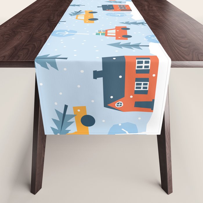Winter village  Table Runner Gallery Image 1