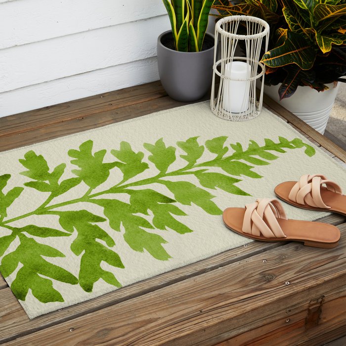 Lime Fern Outdoor Rug Gallery Image 2