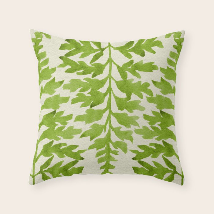 Lime Fern Throw Pillow Gallery Image 6