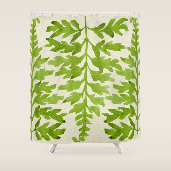 Lime Fern Shower Curtain Gallery Image 1