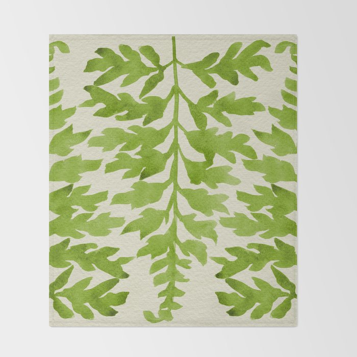 Lime Fern Throw Blanket Gallery Image 2