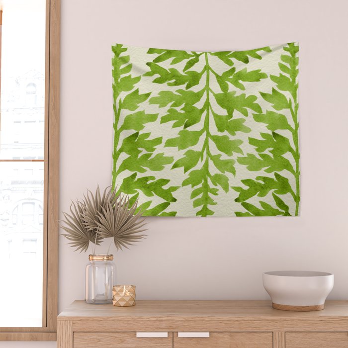 Lime Fern Wall Tapestry Gallery Image 2