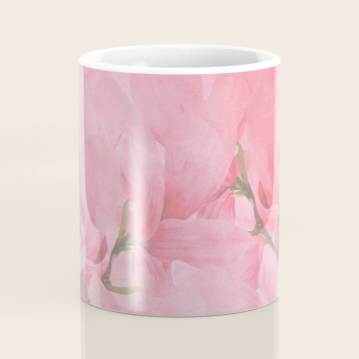Blush pink green watercolor orchids flowers  Coffee Mug Gallery Image 4