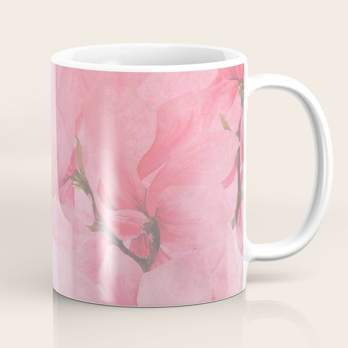 Blush pink green watercolor orchids flowers  Coffee Mug Gallery Image 1