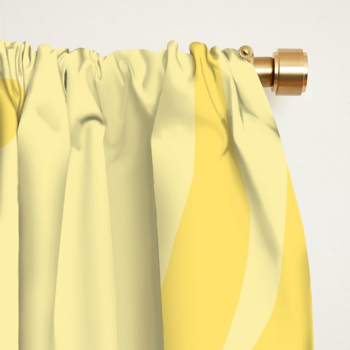 Retro Liquid Swirl Contemporary Abstract Pattern 2 in Double Butter Yellow Window Curtain Gallery Image 2