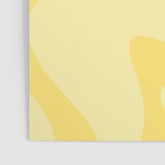 Retro Liquid Swirl Contemporary Abstract Pattern 2 in Double Butter Yellow Poster Gallery Image 3