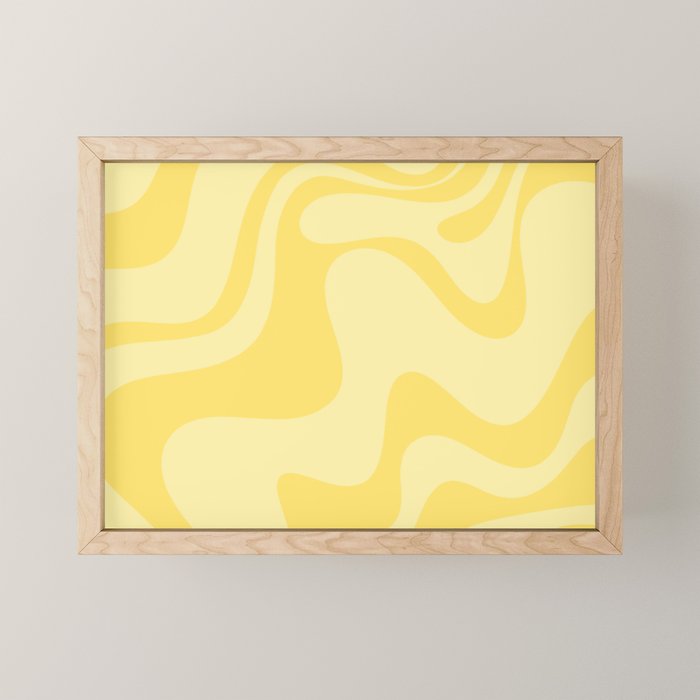 Retro Liquid Swirl Contemporary Abstract Pattern 2 in Double Butter Yellow Mini Art Print Gallery Image 1