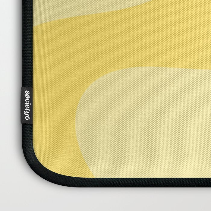 Retro Liquid Swirl Contemporary Abstract Pattern 2 in Double Butter Yellow Laptop Sleeve Gallery Image 3