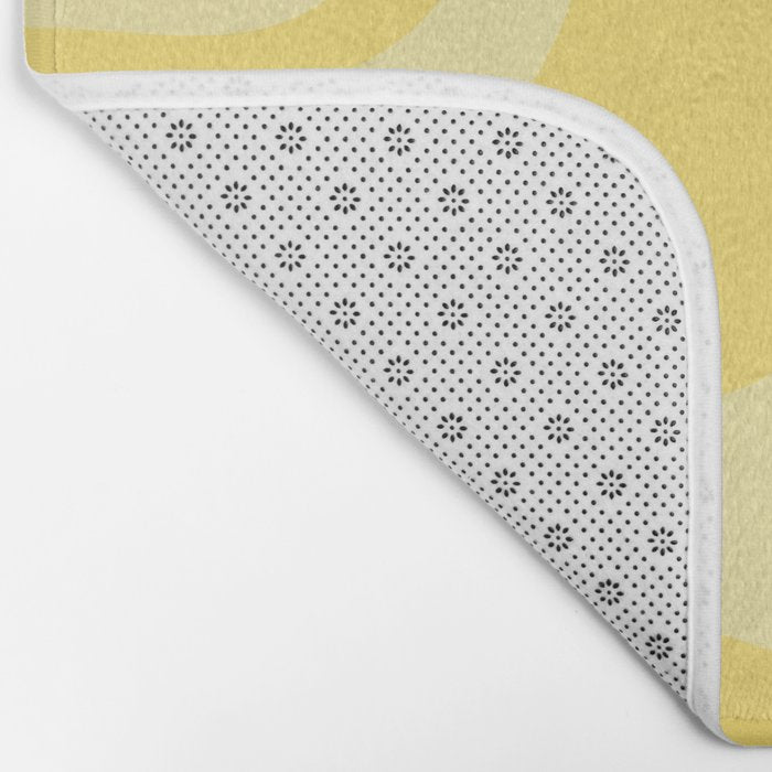 Retro Liquid Swirl Contemporary Abstract Pattern 2 in Double Butter Yellow Bath Mat Gallery Image 2