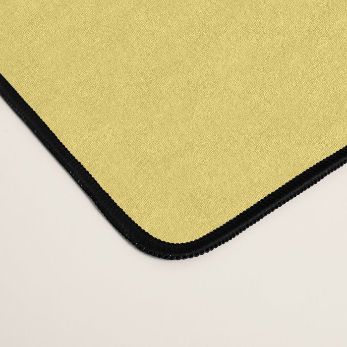 Retro Liquid Swirl Contemporary Abstract Pattern 2 in Double Butter Yellow Desk Mat Gallery Image 4