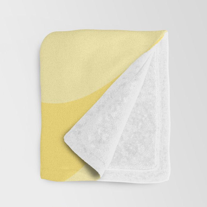 Retro Liquid Swirl Contemporary Abstract Pattern 2 in Double Butter Yellow Throw Blanket Gallery Image 3