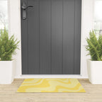 Retro Liquid Swirl Contemporary Abstract Pattern 2 in Double Butter Yellow Welcome Mat Gallery Image 3