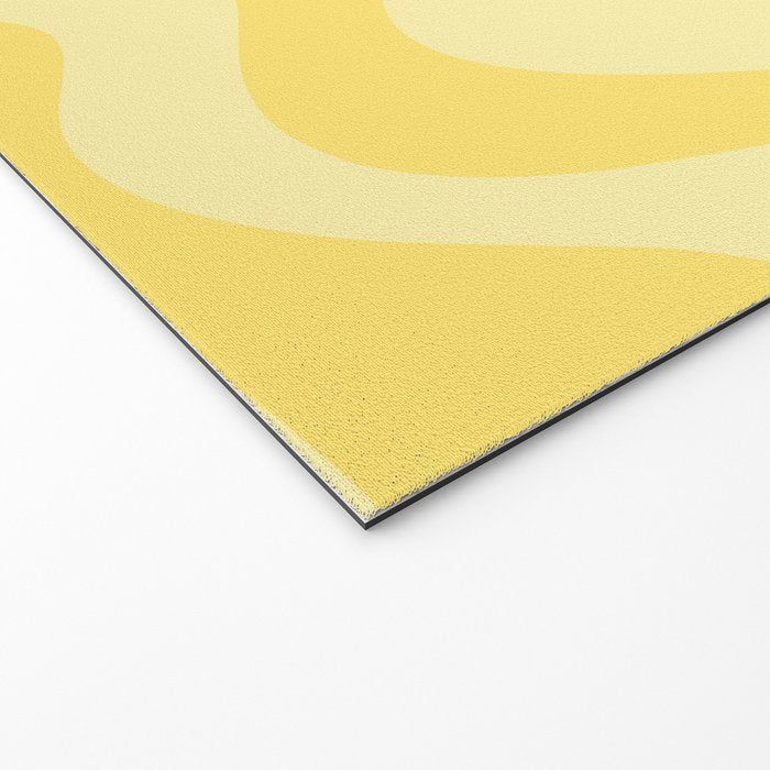 Retro Liquid Swirl Contemporary Abstract Pattern 2 in Double Butter Yellow Welcome Mat Gallery Image 2