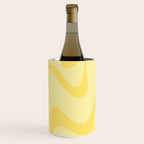 Retro Liquid Swirl Contemporary Abstract Pattern 2 in Double Butter Yellow Wine Chiller Gallery Image 3