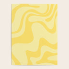 Retro Liquid Swirl Contemporary Abstract Pattern 2 in Double Butter Yellow Poster Gallery Image 4