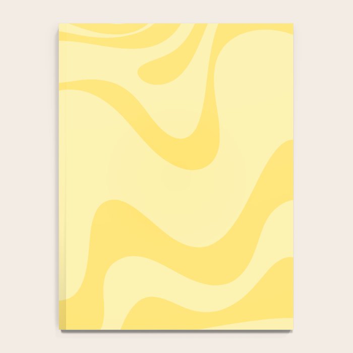Retro Liquid Swirl Contemporary Abstract Pattern 2 in Double Butter Yellow Notebook Gallery Image 4