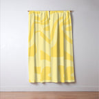 Retro Liquid Swirl Contemporary Abstract Pattern 2 in Double Butter Yellow Window Curtain Gallery Image 3
