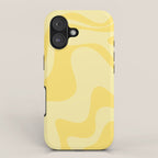 Retro Liquid Swirl Contemporary Abstract Pattern 2 in Double Butter Yellow iPhone Case Gallery Image 1