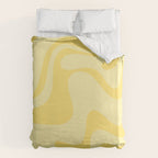 Retro Liquid Swirl Contemporary Abstract Pattern 2 in Double Butter Yellow Duvet Cover Gallery Image 6