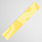 Retro Liquid Swirl Contemporary Abstract Pattern 2 in Double Butter Yellow Table Runner Gallery Image 3